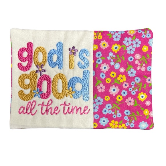 Hand Crafted Embroidered Mug Rug God is Good All The Time Inspirational Gift - Picture 1 of 11